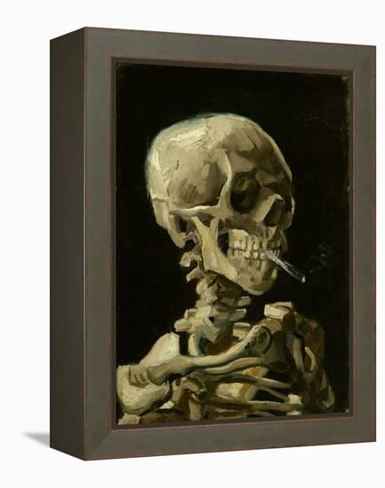 Skull of a Skeleton with Burning Cigarette, C.1886 (Oil on Canvas)-Vincent van Gogh-Framed Premier Image Canvas