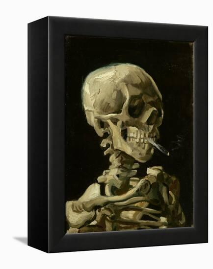Skull of a Skeleton with Burning Cigarette, C.1886 (Oil on Canvas)-Vincent van Gogh-Framed Premier Image Canvas