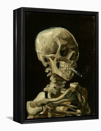 Skull of a Skeleton with Burning Cigarette, C.1886 (Oil on Canvas)-Vincent van Gogh-Framed Premier Image Canvas