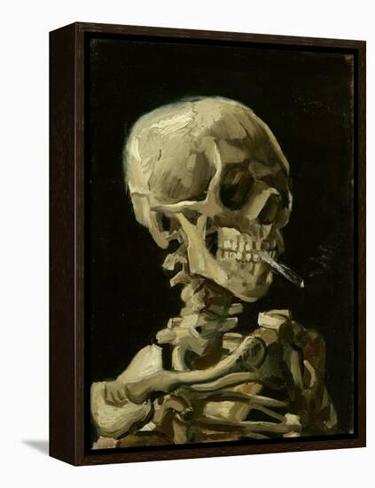 Skull of a Skeleton with Burning Cigarette, C.1886 (Oil on Canvas)-Vincent van Gogh-Framed Premier Image Canvas