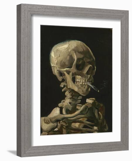 Skull of a Skeleton with Burning Cigarette Painting by Vincent Van Gogh, 1886-Stocktrek Images-Framed Art Print