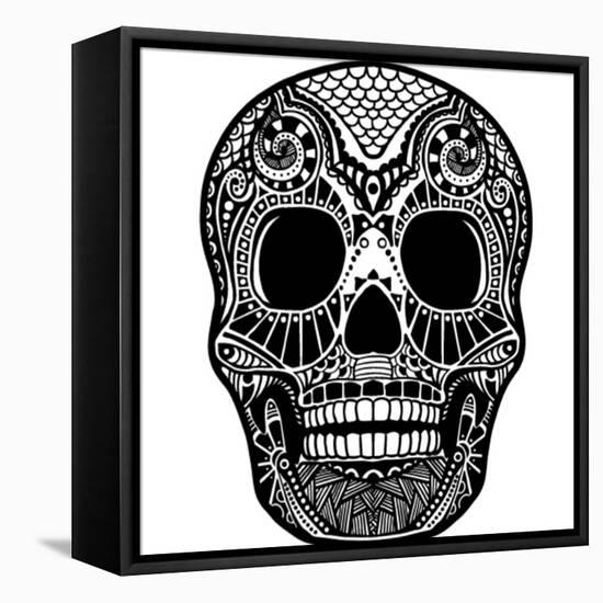 Skull Ornament-krasstin-Framed Stretched Canvas