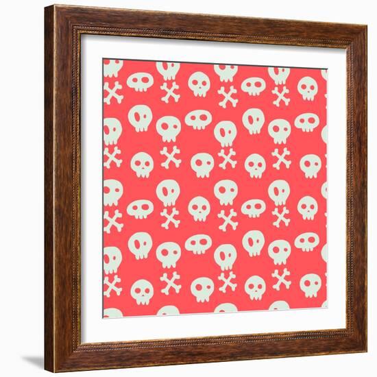 Skull Pattern.-TashaNatasha-Framed Art Print