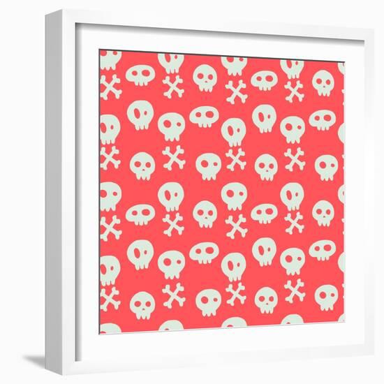 Skull Pattern.-TashaNatasha-Framed Art Print