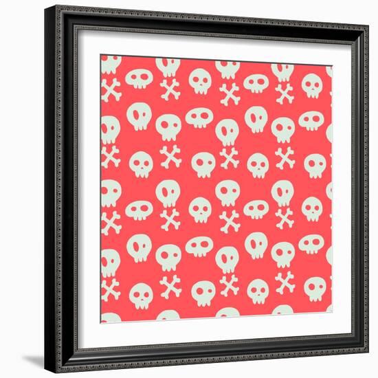 Skull Pattern.-TashaNatasha-Framed Art Print