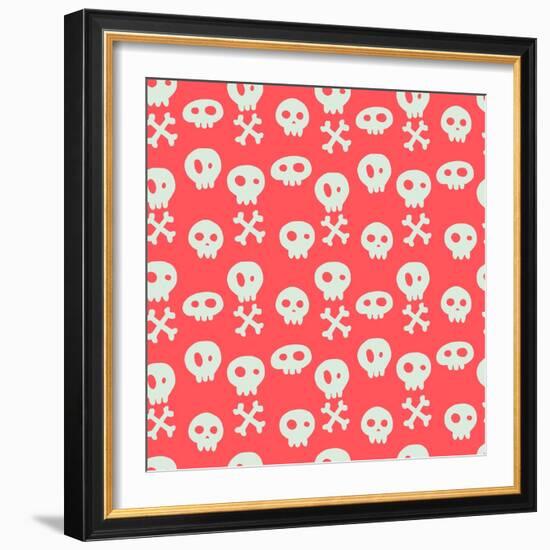 Skull Pattern.-TashaNatasha-Framed Art Print