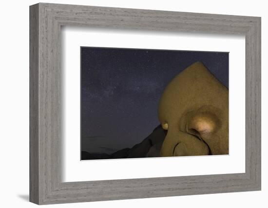 Skull Rock Lit Up at Night in Joshua Tree NP, California, USA-Chuck Haney-Framed Photographic Print