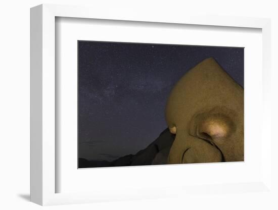 Skull Rock Lit Up at Night in Joshua Tree NP, California, USA-Chuck Haney-Framed Photographic Print