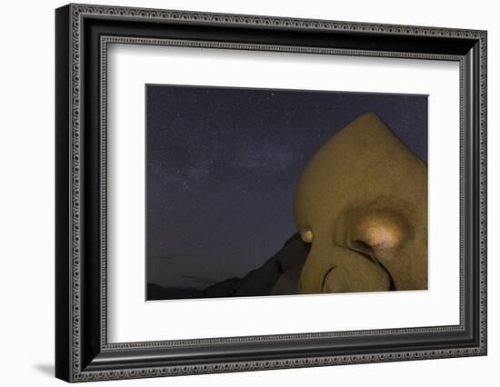 Skull Rock Lit Up at Night in Joshua Tree NP, California, USA-Chuck Haney-Framed Photographic Print