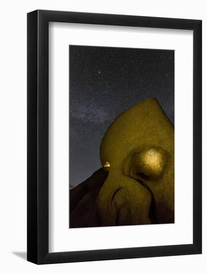 Skull Rock Lit Up at Night in Joshua Tree NP, California, USA-Chuck Haney-Framed Photographic Print