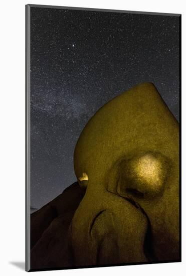 Skull Rock Lit Up at Night in Joshua Tree NP, California, USA-Chuck Haney-Mounted Photographic Print