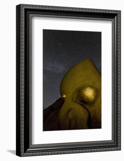 Skull Rock Lit Up at Night in Joshua Tree NP, California, USA-Chuck Haney-Framed Photographic Print