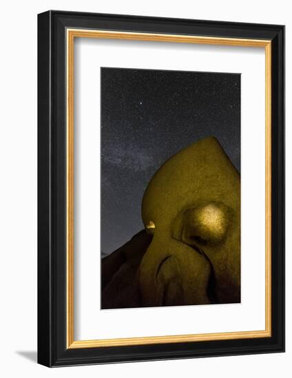 Skull Rock Lit Up at Night in Joshua Tree NP, California, USA-Chuck Haney-Framed Photographic Print