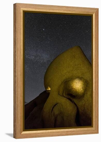 Skull Rock Lit Up at Night in Joshua Tree NP, California, USA-Chuck Haney-Framed Premier Image Canvas