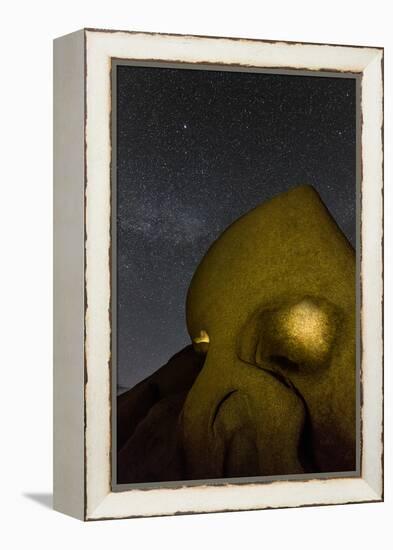 Skull Rock Lit Up at Night in Joshua Tree NP, California, USA-Chuck Haney-Framed Premier Image Canvas