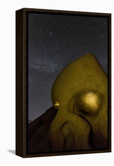 Skull Rock Lit Up at Night in Joshua Tree NP, California, USA-Chuck Haney-Framed Premier Image Canvas