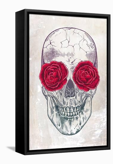 Skull & Roses-Rachel Caldwell-Framed Stretched Canvas