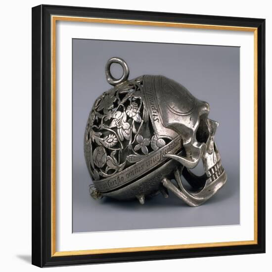 Skull-Shaped Clock, Silver and Gilt Brass, Geneva, Switzerland-Jean Rousseau-Framed Giclee Print