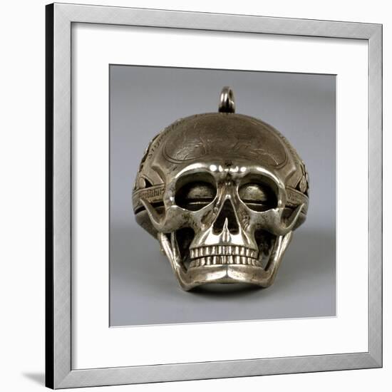Skull-Shaped Clock, Silver and Gilt Brass, Geneva, Switzerland-Jean Sauve-Framed Giclee Print
