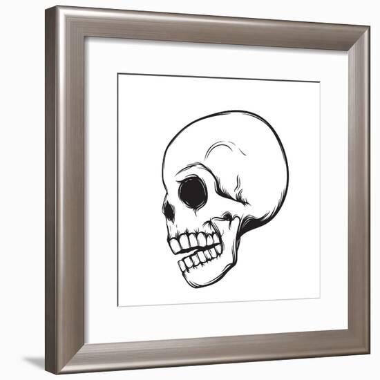 Skull, Side View, Isolated on White, Vector Illustration-nexusby-Framed Premium Giclee Print