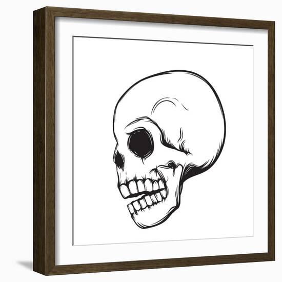 Skull, Side View, Isolated on White, Vector Illustration-nexusby-Framed Premium Giclee Print