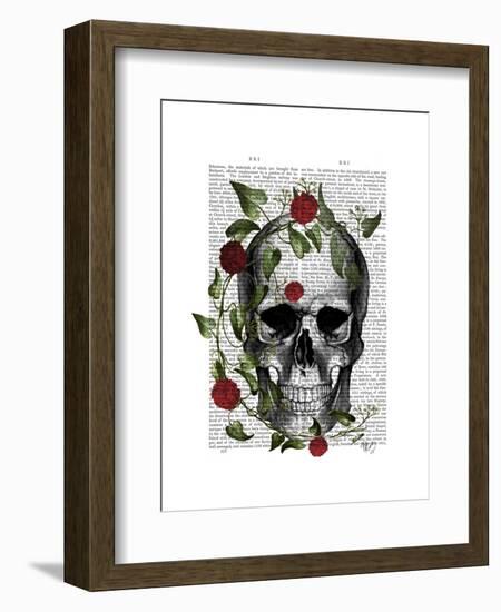 Skull Vines and Flowers-Fab Funky-Framed Art Print