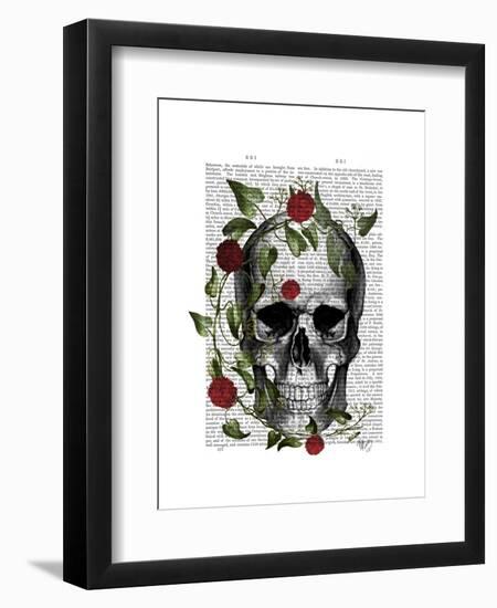 Skull Vines and Flowers-Fab Funky-Framed Art Print