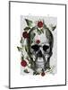 Skull Vines and Flowers-Fab Funky-Mounted Art Print