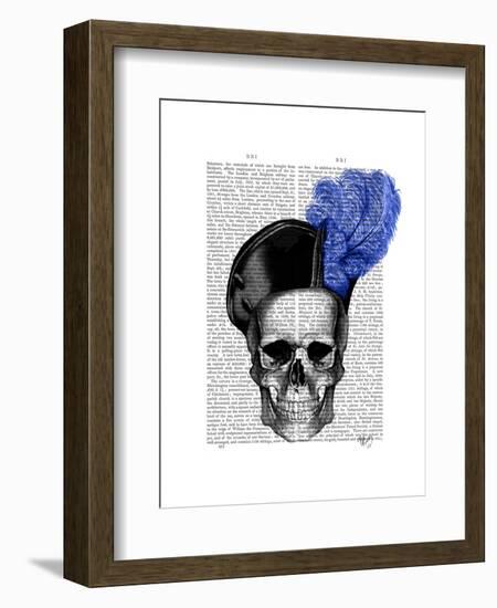 Skull with Blue Hat-Fab Funky-Framed Art Print