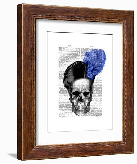 Skull with Blue Hat-Fab Funky-Framed Art Print