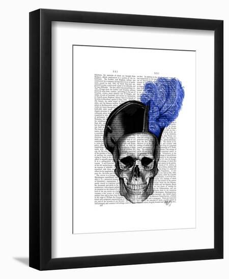 Skull with Blue Hat-Fab Funky-Framed Art Print