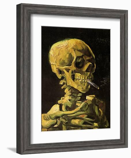 Skull with Burning Cigarette-Vincent van Gogh-Framed Art Print