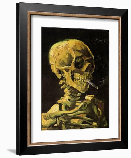 Skull with Burning Cigarette-Vincent van Gogh-Framed Art Print