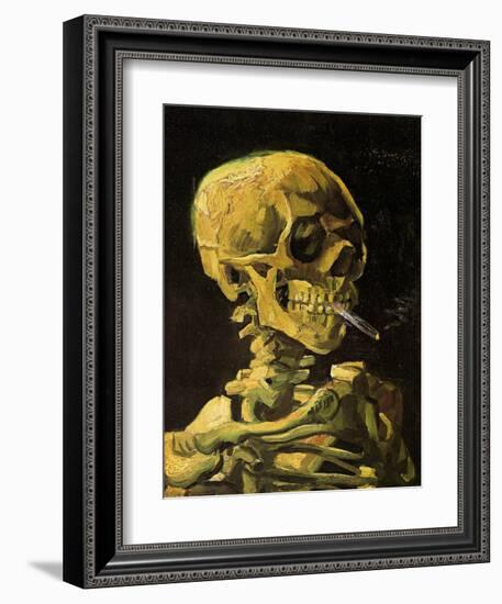 Skull with Burning Cigarette-Vincent van Gogh-Framed Art Print