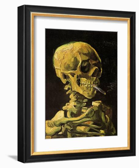 Skull with Burning Cigarette-Vincent van Gogh-Framed Art Print