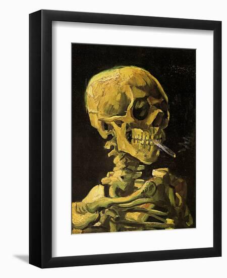 Skull with Burning Cigarette-Vincent van Gogh-Framed Art Print