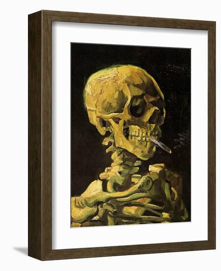 Skull with Burning Cigarette-Vincent van Gogh-Framed Art Print