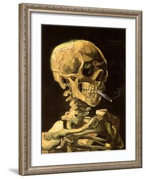 Skull with Burning Cigarette-Vincent van Gogh-Framed Art Print