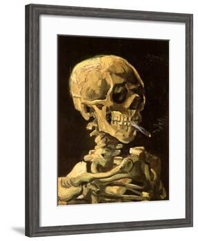 Skull with Burning Cigarette-Vincent van Gogh-Framed Art Print