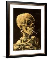 Skull with Burning Cigarette-Vincent van Gogh-Framed Art Print