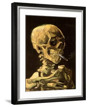 Skull with Burning Cigarette-Vincent van Gogh-Framed Art Print