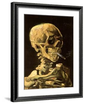 Skull with Burning Cigarette-Vincent van Gogh-Framed Art Print