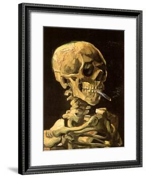 Skull with Burning Cigarette-Vincent van Gogh-Framed Art Print