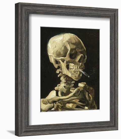 Skull with Burning Cigarette-Vincent van Gogh-Framed Art Print