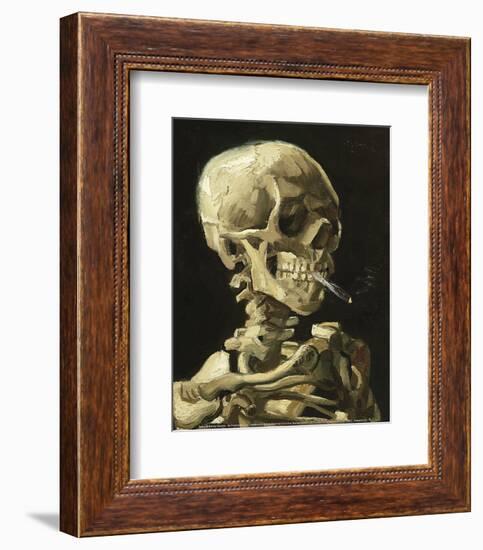 Skull with Burning Cigarette-Vincent van Gogh-Framed Art Print