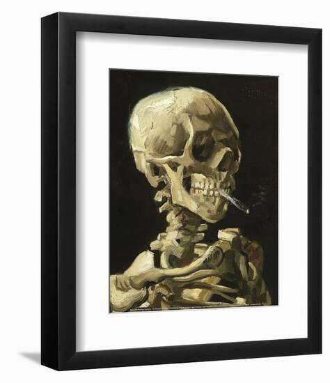 Skull with Burning Cigarette-Vincent van Gogh-Framed Art Print