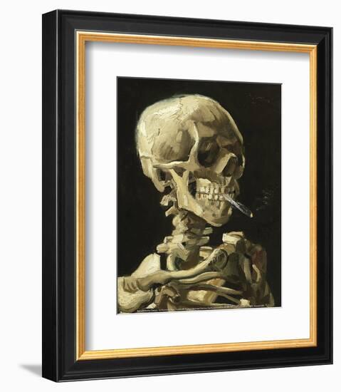 Skull with Burning Cigarette-Vincent van Gogh-Framed Art Print