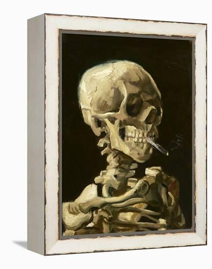 Skull with Burning Cigarette-Vincent van Gogh-Framed Stretched Canvas