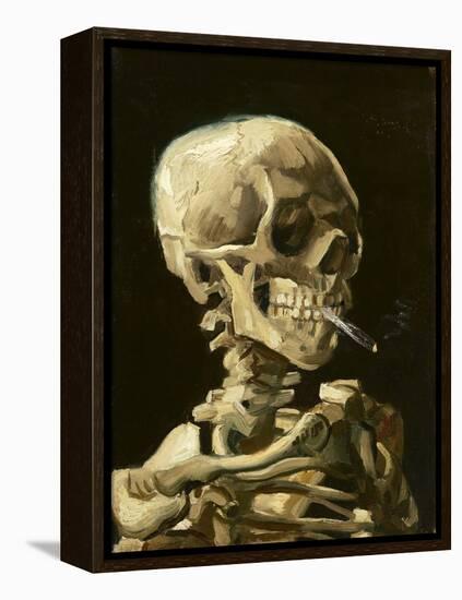 Skull with Burning Cigarette-Vincent van Gogh-Framed Stretched Canvas