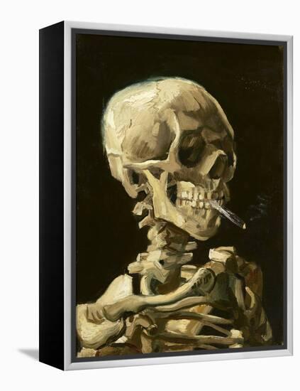 Skull with Burning Cigarette-Vincent van Gogh-Framed Stretched Canvas